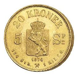 20 kroner 1874 Norge